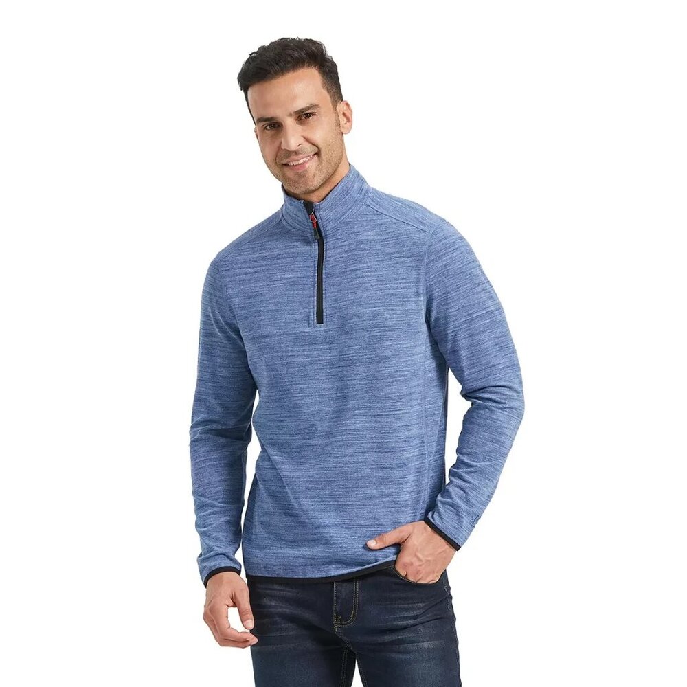 Avalanche 1/4 zip mens sweater 2XL pullover outdoor black trim activewear blue